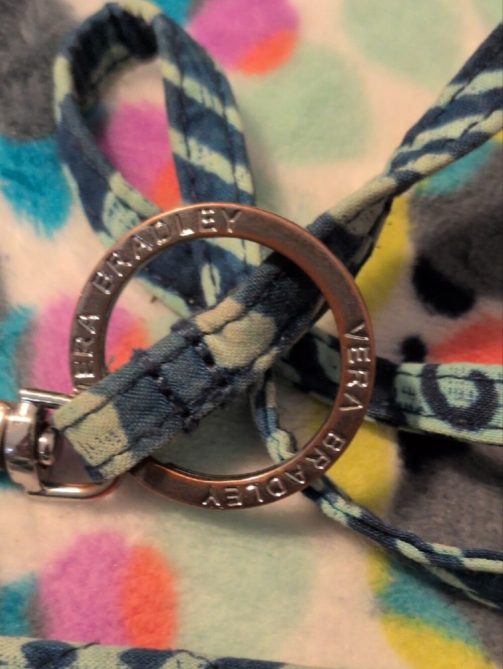 Vera Bradley Retired Ikat Island Lanyard And Card Holder - Picture 2 of 6